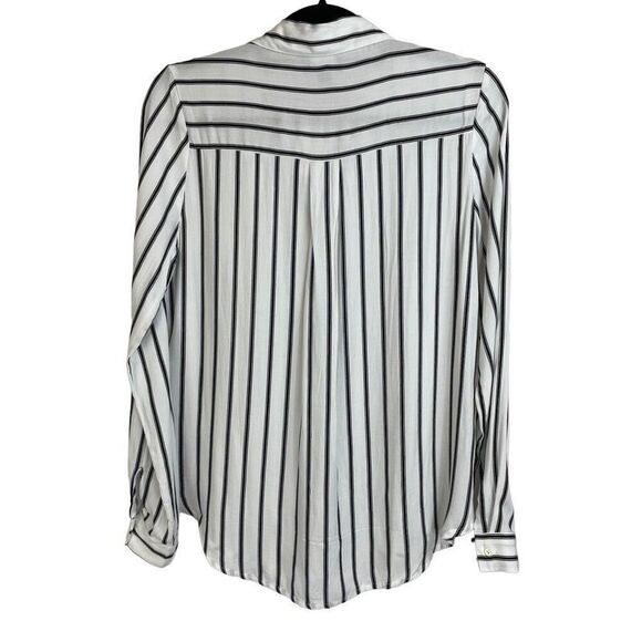New Urban Outfitters Lumiere Black White Stripe Button Down Blouse Size S - Picture 2 of 7